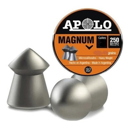 Apolo Magnum .177 Caliber 4.5mm 8.2g Tin X250 Precision Pellets 0