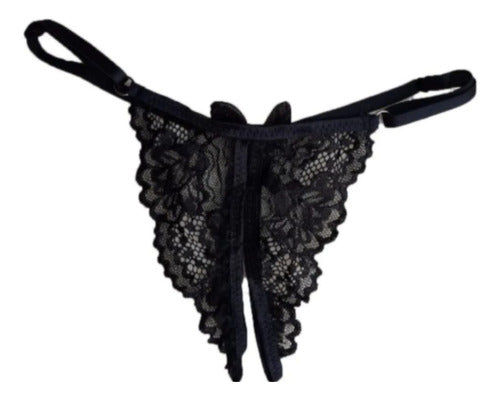 Sensual Open Crotch Lace Thong - Women's Lingerie 19