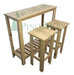 Breakfast Bar High Table with 2 Pine Stools - Pinoshow 1