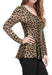 Allegra K Peplum Top with Leopard Print Round Neck 3