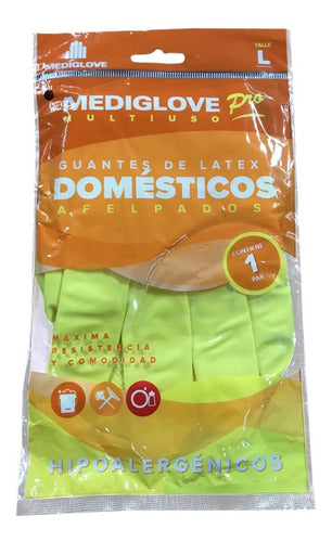 Mediglove Flocked Latex Household Gloves 6 Pairs Size XL 0