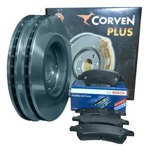 Corven Discos Freno Del + Bosch Pastillas P/ Peugeot 307 2.0 Hdi 0