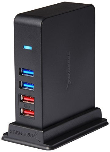 Sabrent 7-Port USB 3.0 Hub + 2 Charging Ports with 12V 4A Power Adapter 0