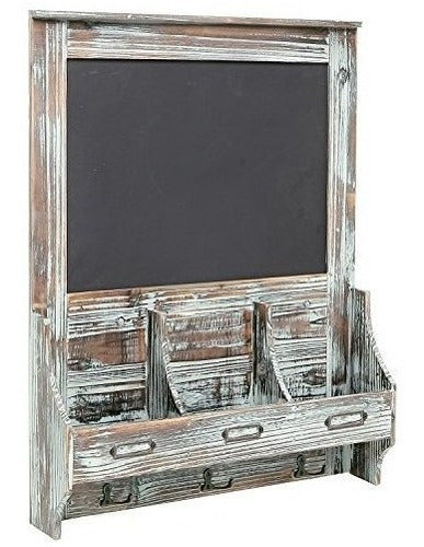 MyGift Rustic Wood and Metal Wall Organizer 0