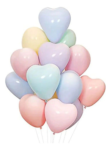 Universo Mágico Heart-Shaped Pastel Color Balloons x 25 U 1