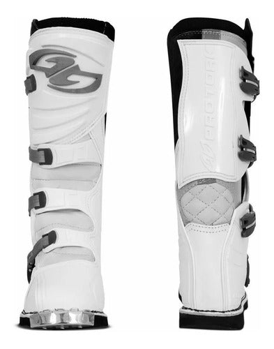 Pro Tork Cross Combat 4 White and Black Motorcycle Boots 9