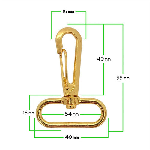 Iko Shop Mosquetón Oro Base Llavero Con Cierre 40x55mm X 100 U 5