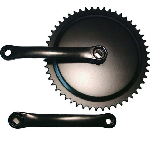 Shun Shing Bike Spinning Single Chainring Plate and Crank 52 D 0
