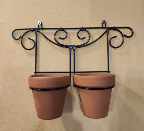 Double Iron Wall-Mounted Plant Holder, Pot Stand 0