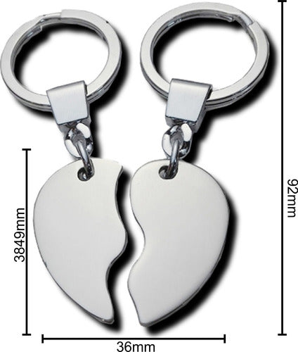 Personalized Half Heart Keychains Surgical Steel 3