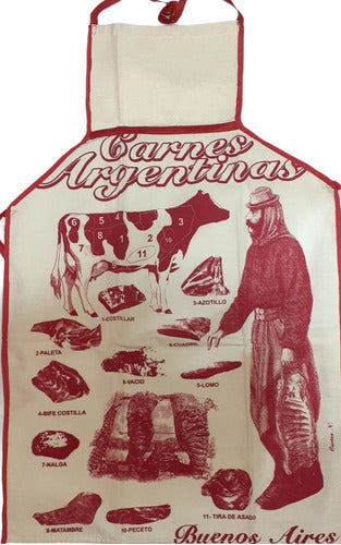 Emprende Delantal De Cocina Carnes Argentina, Tango Y Vino 1