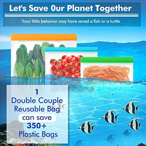 Double Couple Reusable BPA-Free Storage Bags, 10 Pack 3