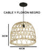 Liguen Iluminación Set X3 Wicker Lamp Shade 40x30 Black Cable 3