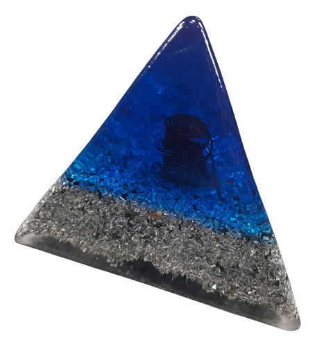 Orgonitos® Tetrahedral Blue Pyramid with Tourmaline 5