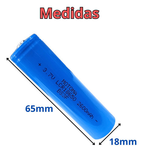 Motoma Rechargeable Battery 18650 3.7V 2600mAh with Teton 1