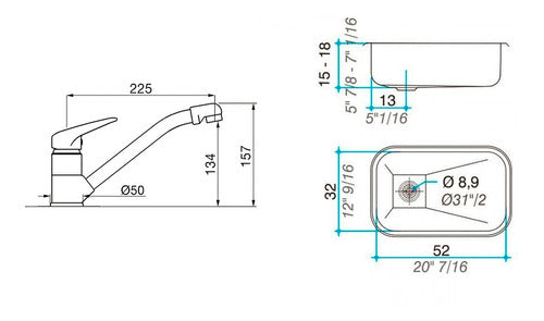 Johnson's Combo Bacha Cocina ZZ52/18 + FV Alabama Faucet 1