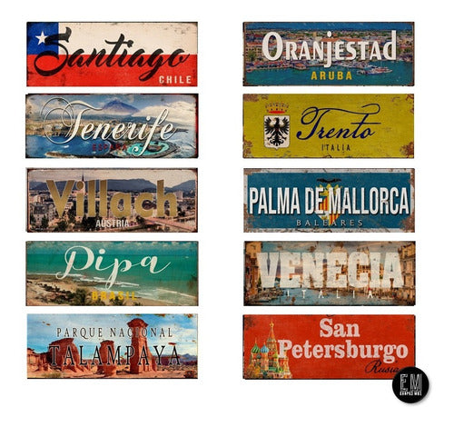 EMchapasMDZ Metal Signs of Countries and Cities for Interior Decoration 1