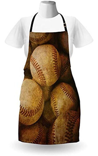 Delantal Vintage Lunarable Vintage Beisbol De Fondo Tema De 1