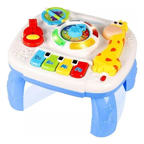 Interactive Infant Educational Toy - Lights Sounds Animals 2-in-1 Crib Mobile Activity Table 0