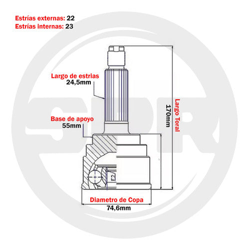 GSP Auto Parts Kit X2 Homocinética Chevrolet Meriva 1.8 (22/23) Lado Caja 2