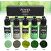 Pixiss Green Alcohol Inks Set - 5 Shades for Resin and Art 1