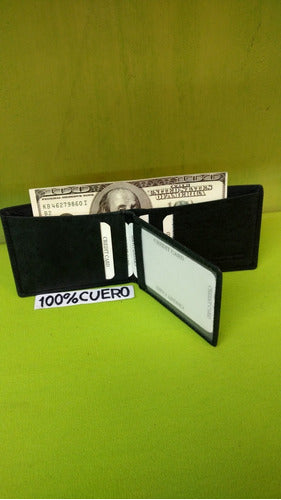 Compact Leather Mini Wallet - Ideal for Pocket - 7.5x10cm - Black 4