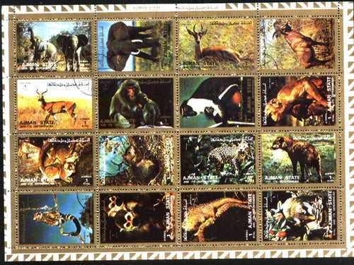 ZX14 Stamp Sheet Series Fauna Tiger Bear Orangutan Stamps 0