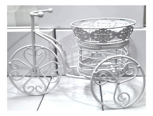 Foto Metal Bicycle Planter 25 cm x 16 cm White 1