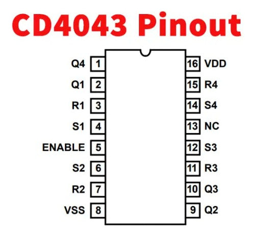 Integrado Cd4043 Dip Cd4043b Cd4043be Hcf4043be Nubbeo 1