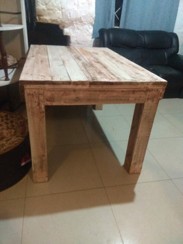 Mesa De Comedor En Palet Rústica Natural 1