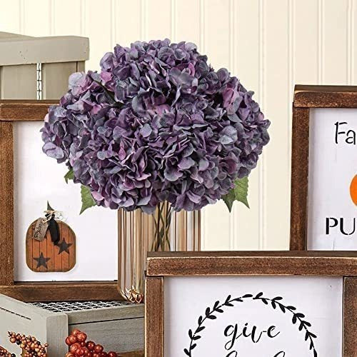 GnFlus Hortensias Artificiales Diametro 17,7cm X 2u.- Gris Purpura 2