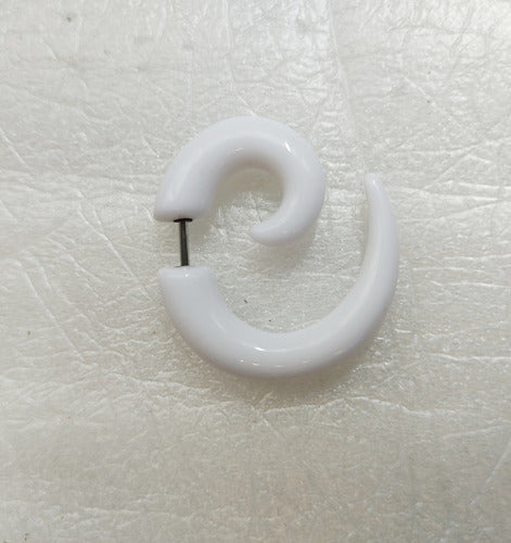 Acrylic Steel Spiral Fake Expander Horn Earrings Piercing 3-4 cm 44