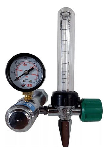 Liga Regulador Con Manometro Y Flujimetro De 8 O 15 Lts/m Uso Ind 0