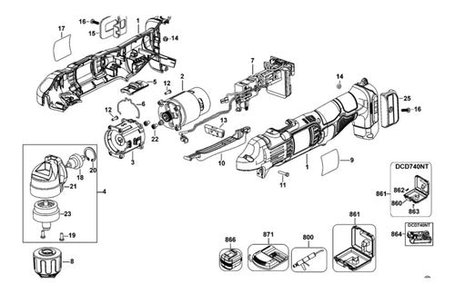 Original Dewalt Motor for DCD740 20V Lithium Angle Drill 5