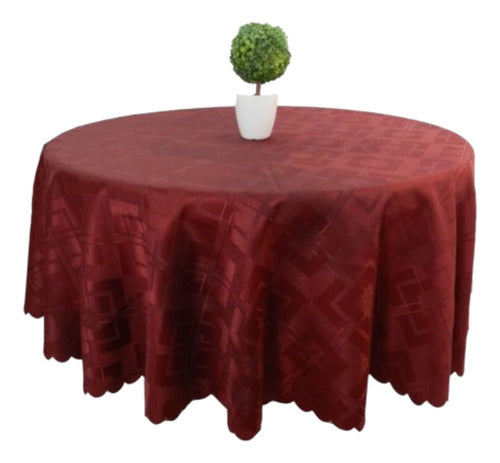 Simply Round Stain-Resistant Tablecloth 185cm Diameter 2