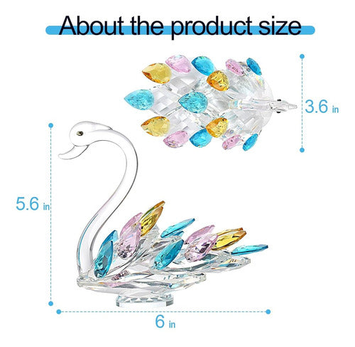 SRUDOKIN Crystal Swan Figurine 6 Inches Decorative Piece 3