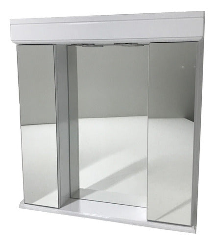 Benevento Bathroom Vanity Mirror 65x70 Triptych with Mirrored Doors 0