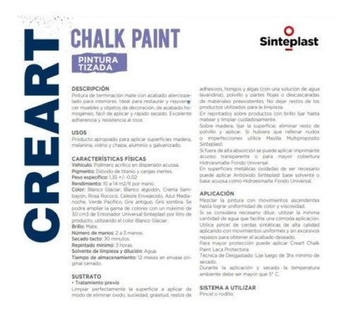 Sinteplast Chalk Paint Creart 1L - Gris Antiguo - F R - 3