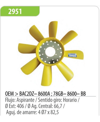 Omer Fan Blade for Ford Falcon 2.3 / 3.0 / 3.6 1983-1991 1