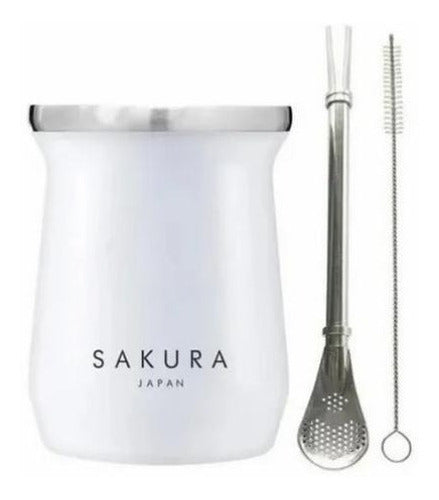 Mate Sakura 236ml with Stainless Steel Straw and Cleaner 1