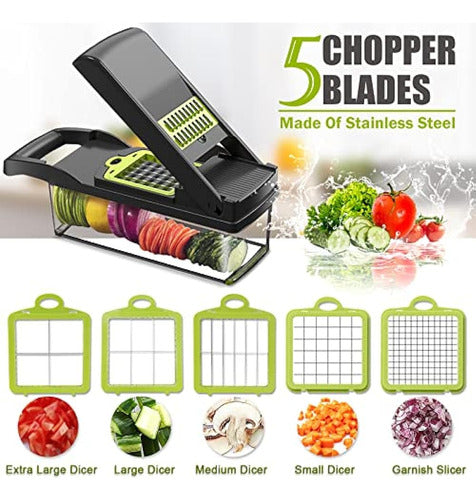 Mzy LLC Vegetable Chopper with Container 16 in 1 Cutter 1