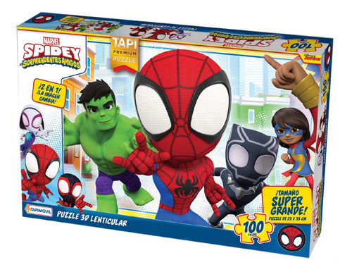 Tapimovil Rompecabezas Puzzle Disney Spidey Lenticular 3D 100 Pz Orig 1