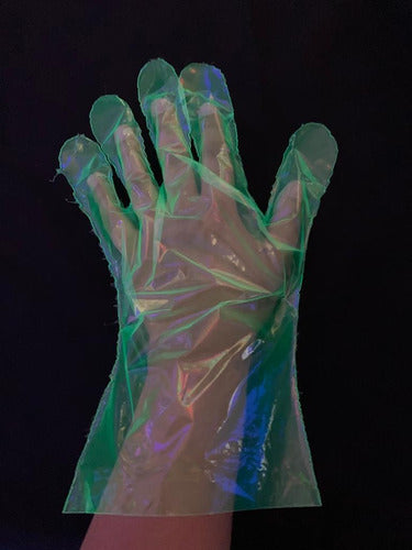 Pack of 10 Fluorescent Nylon Gloves by Carioca Cotillón - UV Light Glow 2
