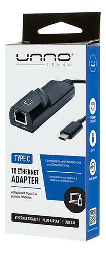 Unno Type C To Ethernet Gigabit RJ45 USB 3 Connector Adapter 1