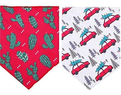 Boombone Christmas Dog Bandana Package of 2 - Triangular Scarf 3