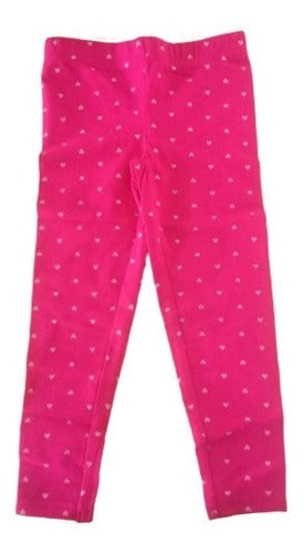 Carter's USA Fuchsia Leggings with Silver Hearts 0