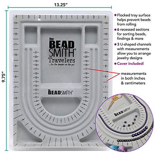 The BeadSmith Beading Board with Cover, Flocked Gray 2