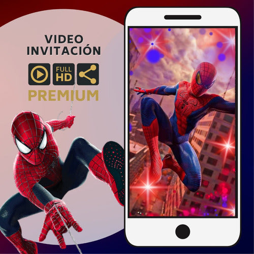 Animated Spiderman Custom Video Invitation (with Optional Photo) 0