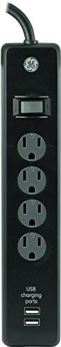 Ge 13478 Surge Protector 4 Outlet 450j 3 Cord 2usb 0