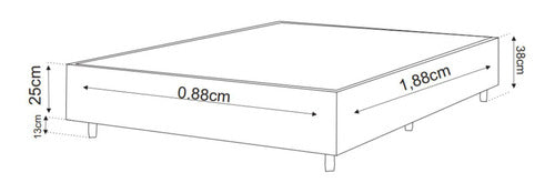 Base Box Solteiro Zeus Viero 25x88x188cm Creme Aj 1